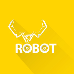 Robotic arm symbol robot hand vector