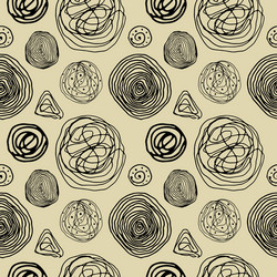 seamless pattern hand-drawn texture circles vector image