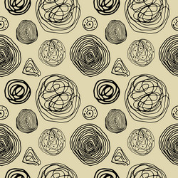 Seamless pattern hand-drawn texture circles vector