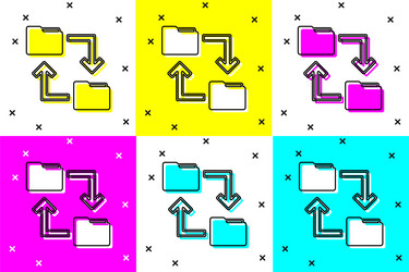 set cloud storage text document folder icon vector image