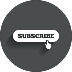subscribe with hand pointer icon membership vector image