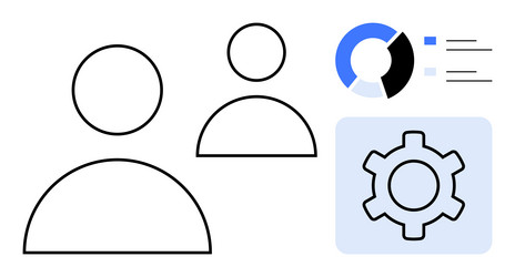 user profiles and data analytics with settings vector image