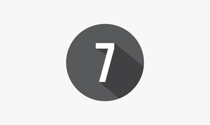 7 number with shadow isolated on white background vector image
