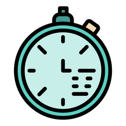 code in the clock icon color outline vector image