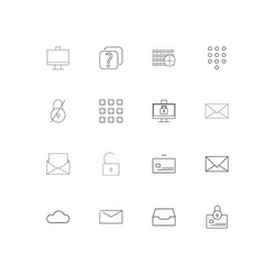 cyber security linear thin icons set outlined vector image