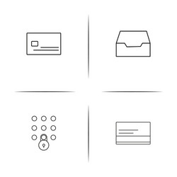 cyber security simple linear icons set outlined vector image
