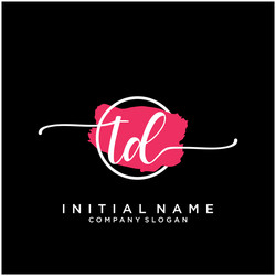 Elegant Initial Logo - TD Brush Script vector image