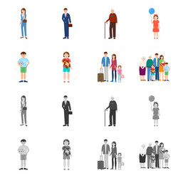 Isolated object character and avatar icon set vector