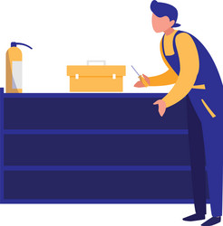 mechanic worker with toolbox vector image