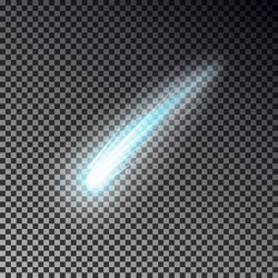 Meteor or comet transparent light e vector