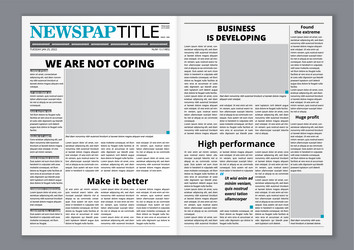 Design template of newspaper Royalty Free Vector Image