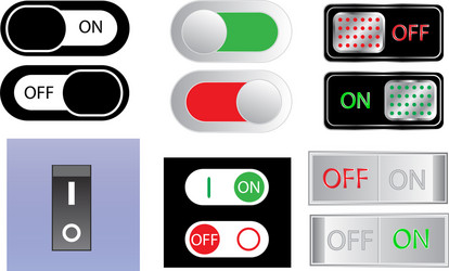 power switch sign icon set on and off button vector image
