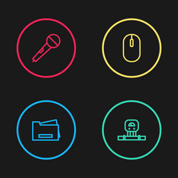 set line printer smart sensor computer mouse vector image