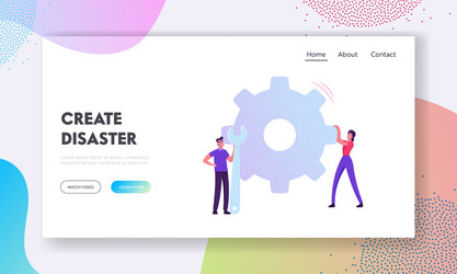 business data analytics and robotic process vector image