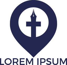 church and map pointer logo design vector image