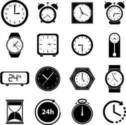 Clock Icon Set - Time Display vector image