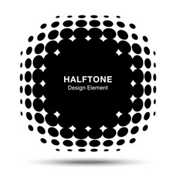 convex distorted abstract halftone circle frame vector image