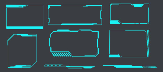 futuristic hud frames borders text box game menu vector image