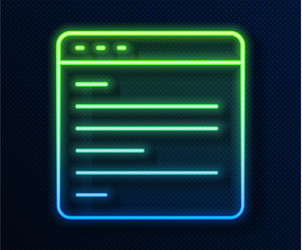 glowing neon line computer api interface icon vector image