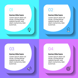 infographic template 4 squares with icons and text vector image