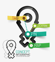 navigation infographic keywords line style vector