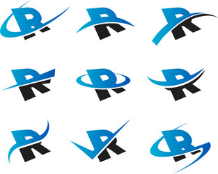 R Swoosh Logo Icons Vector Image