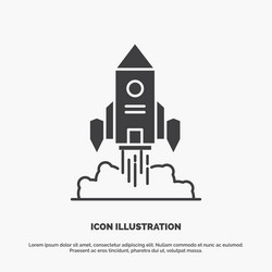 rocket spaceship startup launch game icon glyph vector image