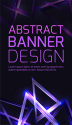 Vertical template banner with abstract 3d vector