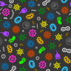 bacteria and virus microbe seamless pattern vector