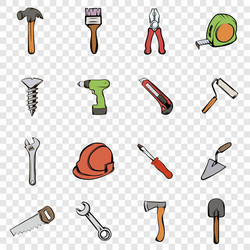 building set icons vector image