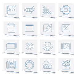 digital camera performance icons vector image