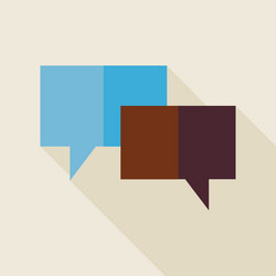 flat dialing speaking clouds with long shadow vector image
