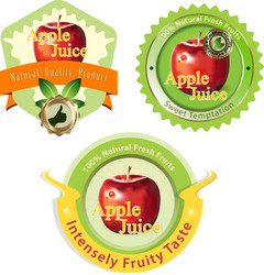 label for apple juice and drinks vector