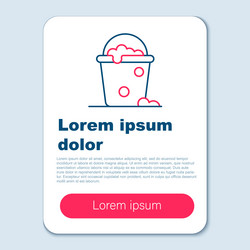 line bucket with foam and bubbles icon isolated vector image