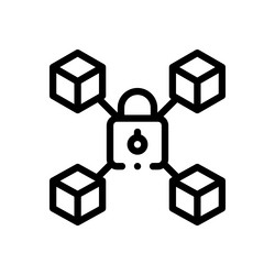 lock icon thin linear style design isolated vector image