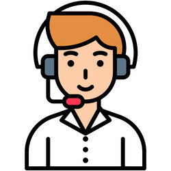 man operator telecommuting or remote work icon vector image