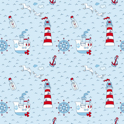 Nautical Seashell Pattern vector image