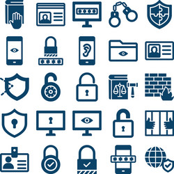 security isolated icons set every single c vector image