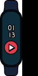 smartwatch with media player button vector image