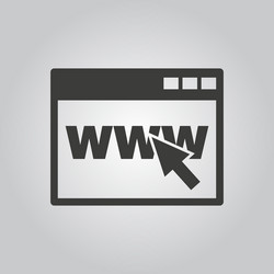 browser icon www and internet symbol flat vector image