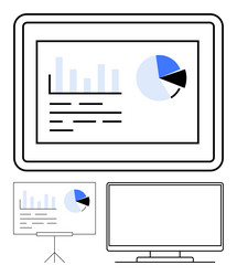business analytics dashboard displayed on various vector image