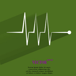 heart rhythm flat modern web button with long vector image