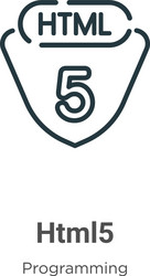 html5 outline icon thin line black vector image
