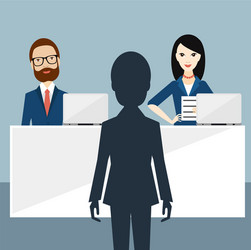 Job interview in office officers and candidate vector