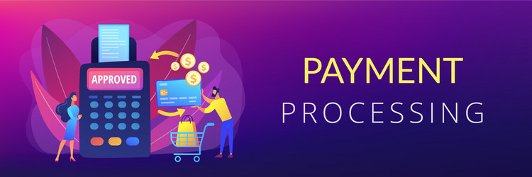 payment processing concept banner header vector image