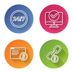set line clock 24 hours computer monitor online vector image