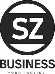 sz initial a logo design with abstract style vector image