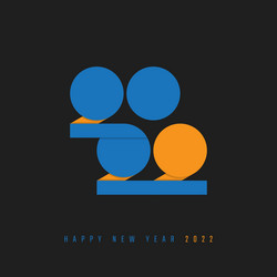 typography of 2022 with circle and rectangle vector image