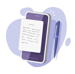 writing text content on mobile cell phone app vector image