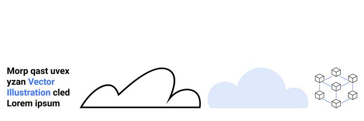 abstract cloud shapes and geometric block vector image